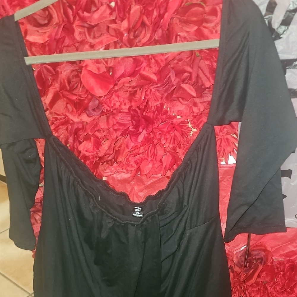 SHEIN NWT Black Curve 2XL Dress With Attached Sleeves Size 2XL